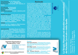 LA TERAPIA MANUALE NEI DISORDINI MUSCOLOSCHELETRICI DEL RACHIDE CERVICALE E DELLA SPALLA